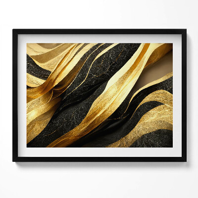 Kép keretben Arany és fekete hullámok