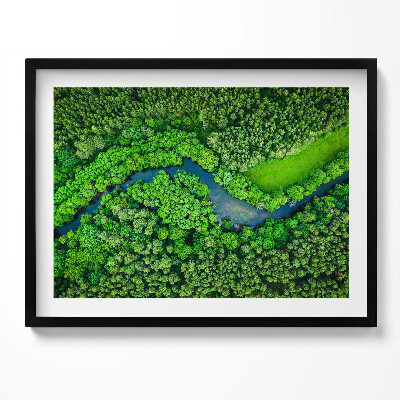 Kép keretben Zöld erdő és kanyargó folyó