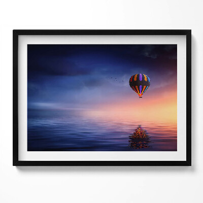 Kép keretben Légballon a naplementében