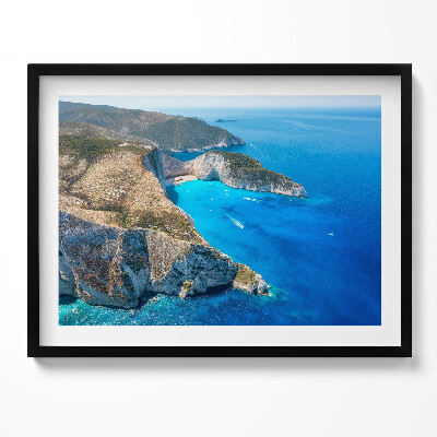 Kép keretben Tengerparti táj sziklás partokkal