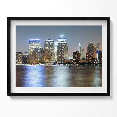 Kép keretben Modern városi táj éjszaka