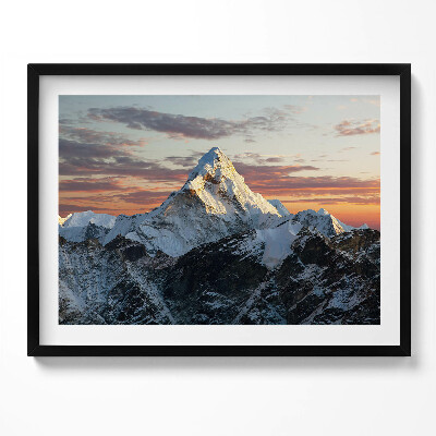 Kép keretben Havas hegy csodás naplementében