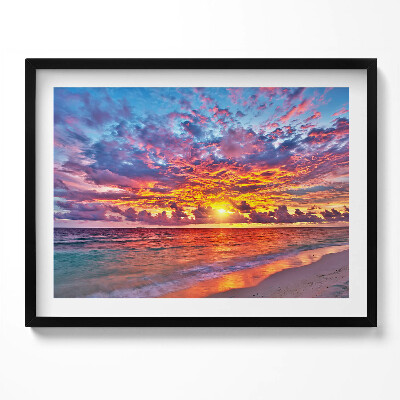 Kép keretben Naplemente színes felhőkkel