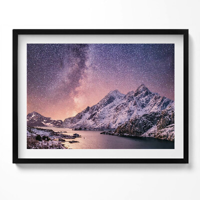 Kép keretben Hegyek és csillagos égbolt