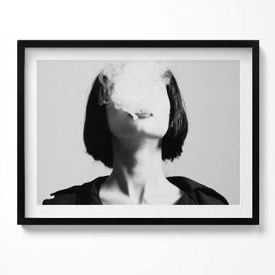 Kép keretben Fekete-fehér portré füsttel