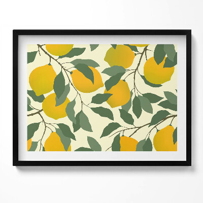 Kép keretben Citromok és levelek mintája