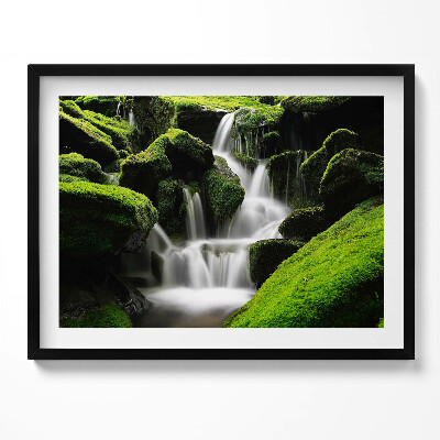 Kép keretben Zöld moha és vízesések