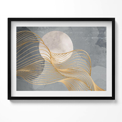 Kép keretben Absztrakt hullámok és hold