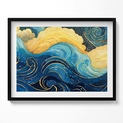 Kép keretben Hullámok és felhők motívuma