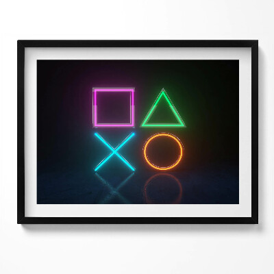 Kép keretben Geometriai formák neonfényben