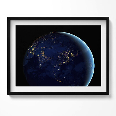Kép keretben Föld bolygó éjszakai látképe
