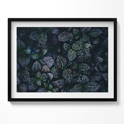 Kép keretben Levélmintás sötét háttér