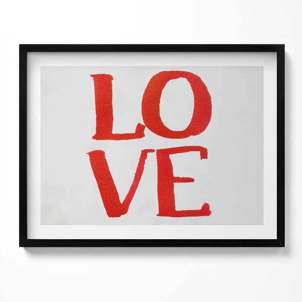 Kép keretben A képen a "LOVE" szó látható