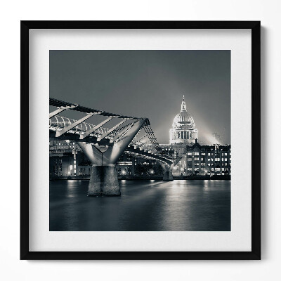 Keretezett falikép Híd és dóm éjszakai fényben