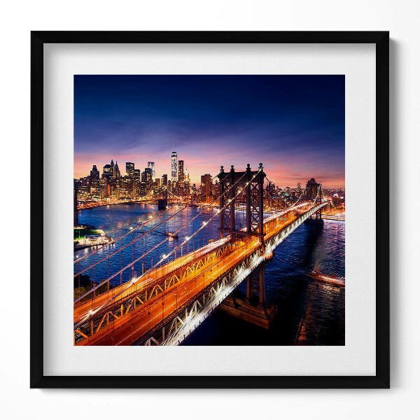 Keretezett falikép Híd és városi látkép