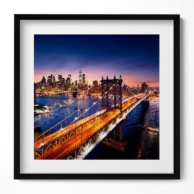 Keretezett falikép Híd és városi látkép