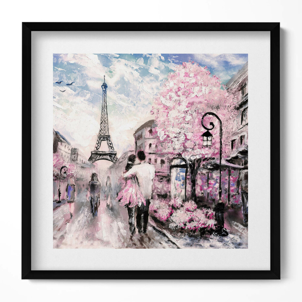 Keretezett falikép Párizsi táj romantikus pillanat