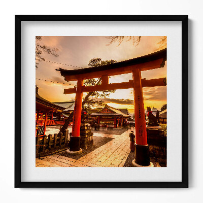 Keretezett falikép Torii kapu japán templom
