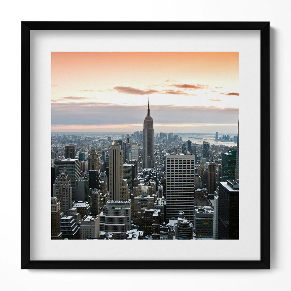 Keretezett falikép New York város panorámája