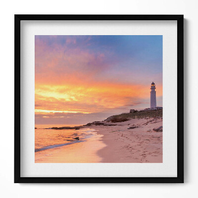 Keretezett falikép Naplemente a tengerparton