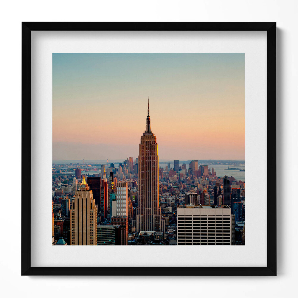 Keretezett falikép Empire State Building naplementében