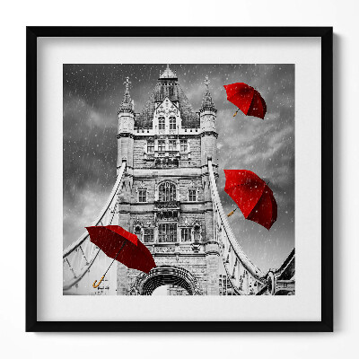 Keretezett falikép Piros ernyők a Tower Bridge előtt