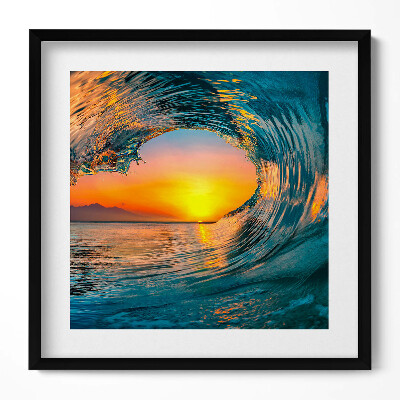 Keretezett falikép Hullám és naplemente
