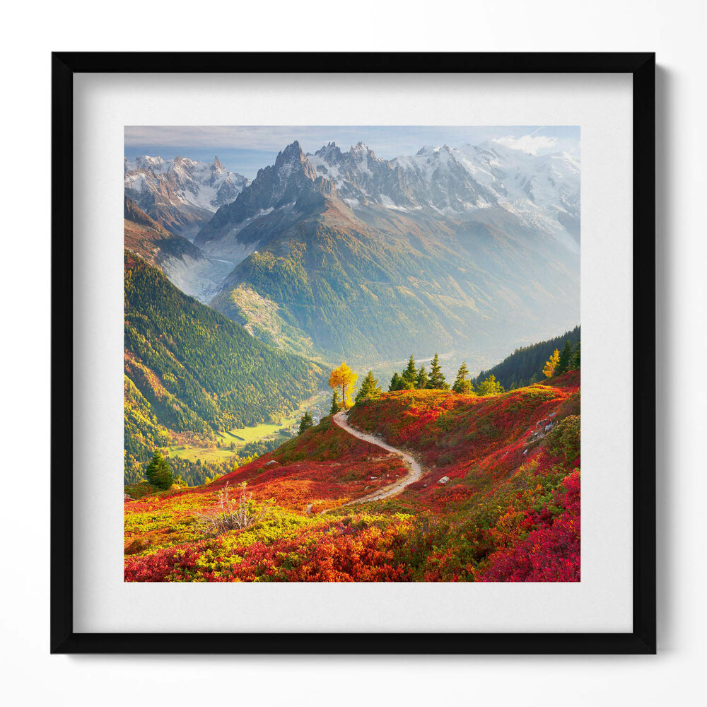 Keretezett falikép Hegyek és színes őszi táj