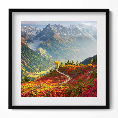 Keretezett falikép Hegyek és színes őszi táj