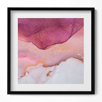 Keretezett falikép Absztrakt táj lila és arany színek