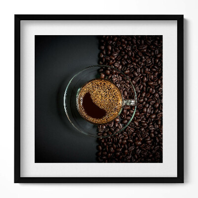 Keretezett falikép Kávé és kávészemek