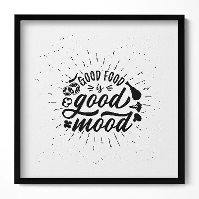 Keretezett falikép Étel és jókedv üzenete