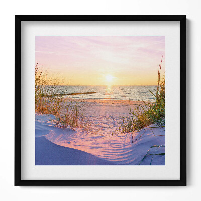 Keretezett falikép Naplemente a tengerparton