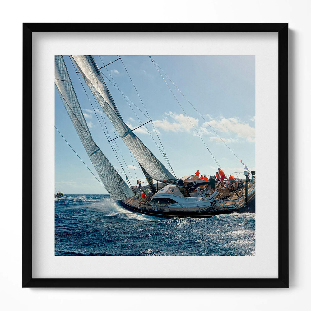 Keretezett falikép Vitorlás hajó a tengeren