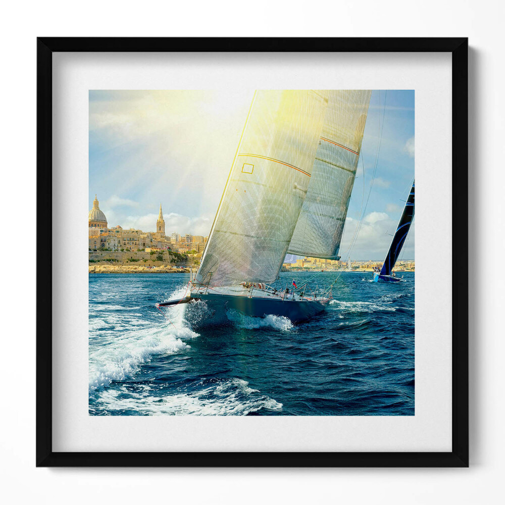 Keretezett falikép Vitorlás hajó a tengeren