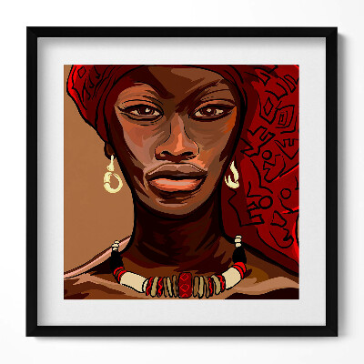 Keretezett falikép Női portré tradicionális ékszerekkel