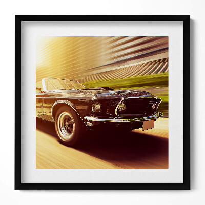 Keretezett falikép Futó klasszikus autó