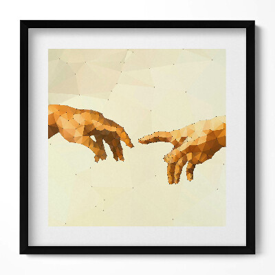 Keretezett falikép Két kéz érintkezése