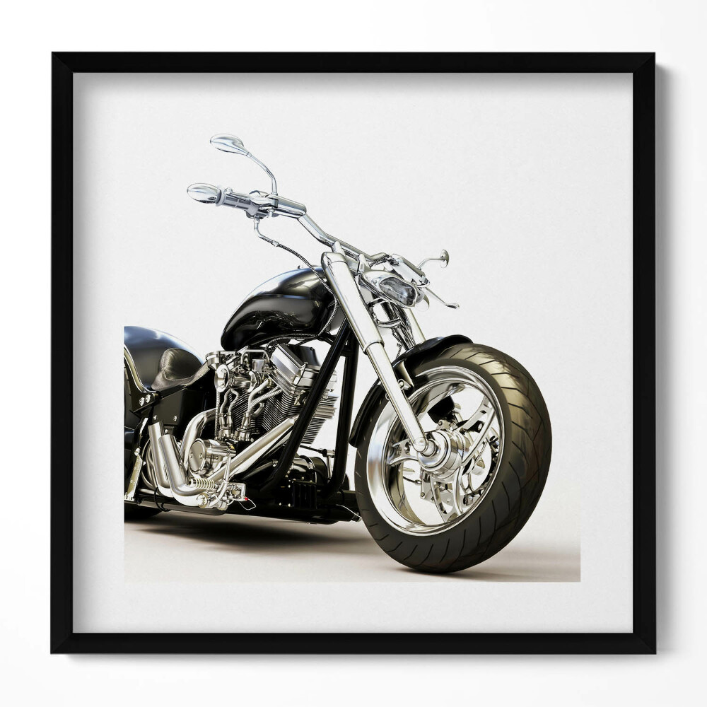 Keretezett falikép Motorkerékpár fényes króm