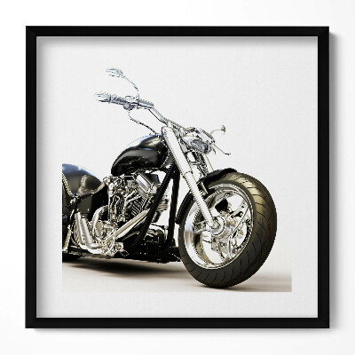 Keretezett falikép Motorkerékpár fényes króm