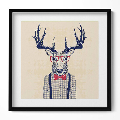 Keretezett falikép Ügyes öltönyben lévő szarvas