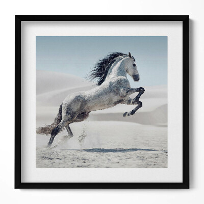 Keretezett falikép Futó ló a homokban