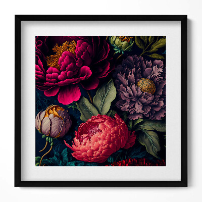 Keretezett falikép Virágok gazdag színvilágban