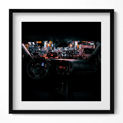 Keretezett falikép Városi éjszakai forgalom