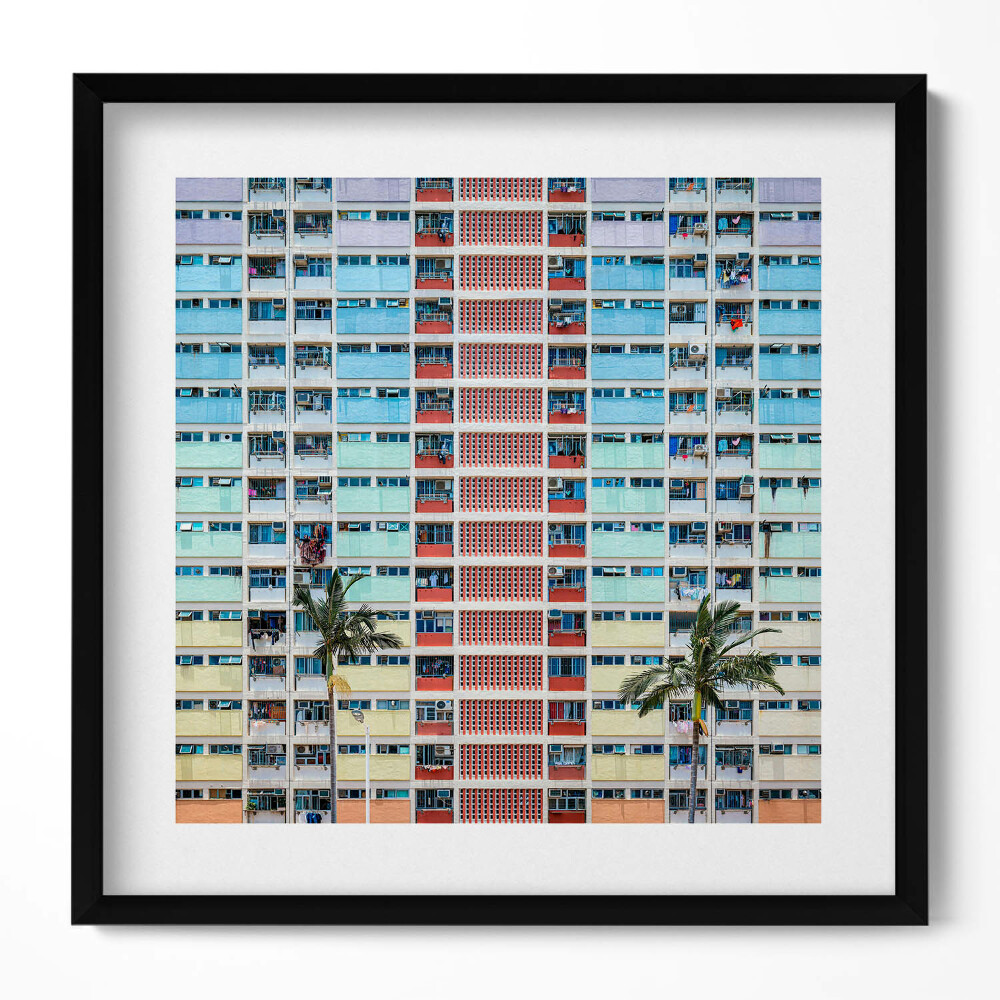 Keretezett falikép Színes panelházak sorozata