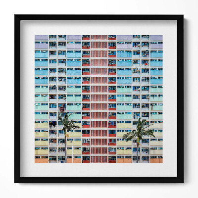 Keretezett falikép Színes panelházak sorozata