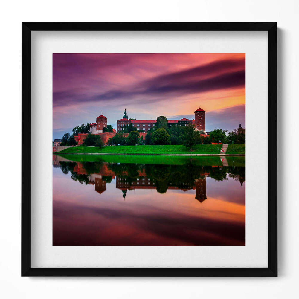 Keretezett falikép Vár és tükörkép a vízben