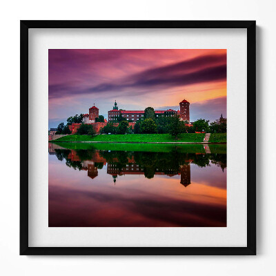 Keretezett falikép Vár és tükörkép a vízben