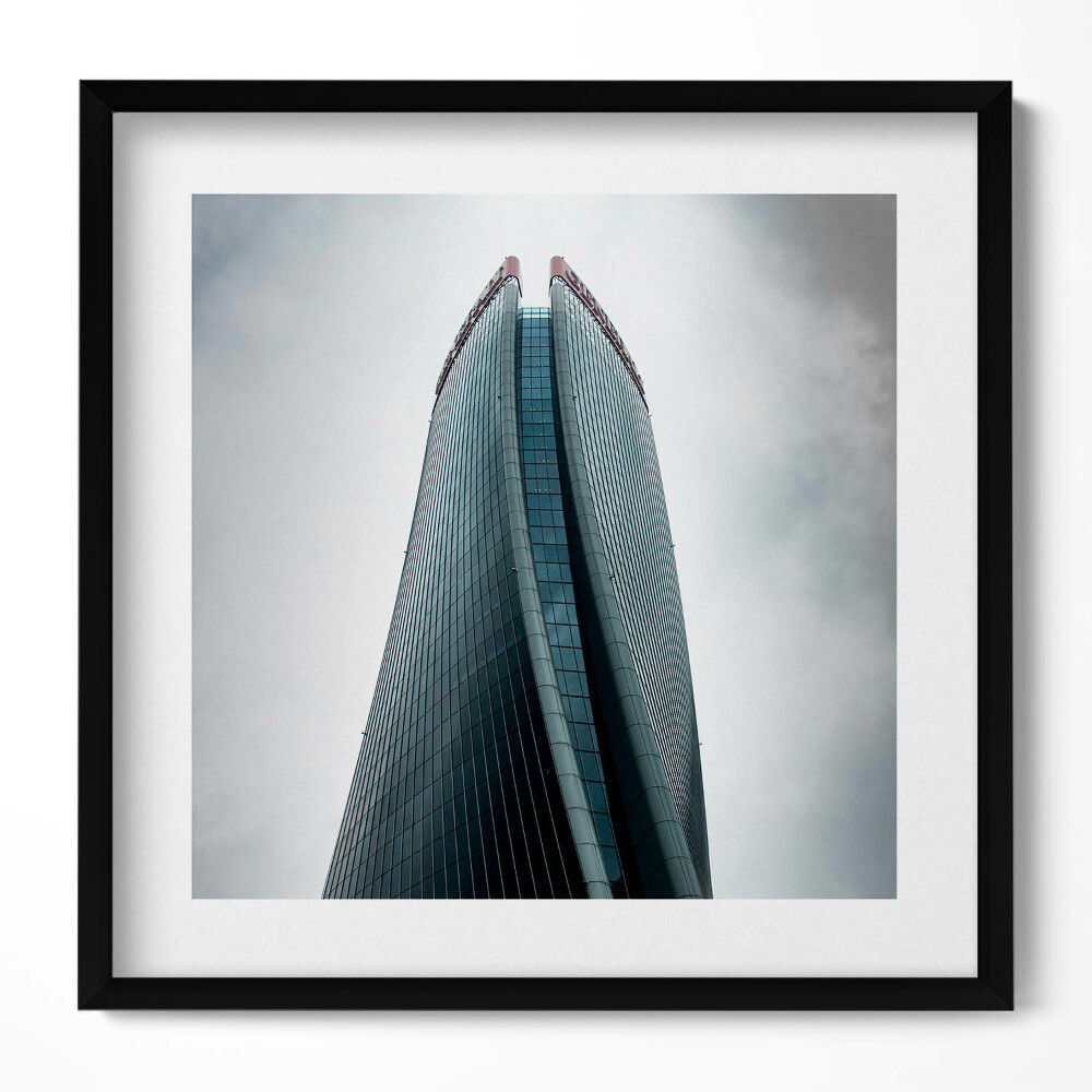 Keretezett falikép Modern felhőkarcoló felülről nézve