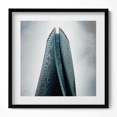 Keretezett falikép Modern felhőkarcoló felülről nézve